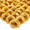 50 Pack Gold Roses Artificial Flowers Bulk, 3 Inch Stemless Fake Silk Roses for Decorations, Wedding, Faux Bouquets